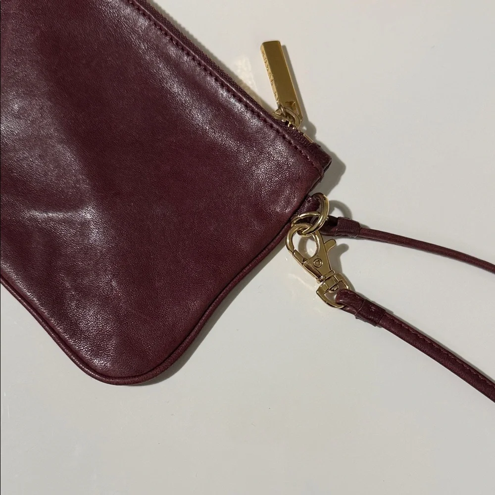 Tory Burch Dark Red Leather Wristlet